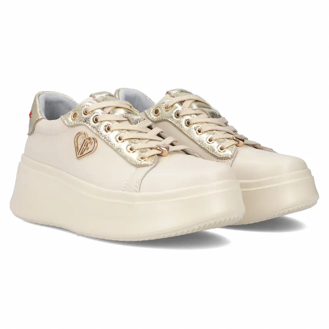 Béžové kožené sneakersy Filippo DP6792/25 BE