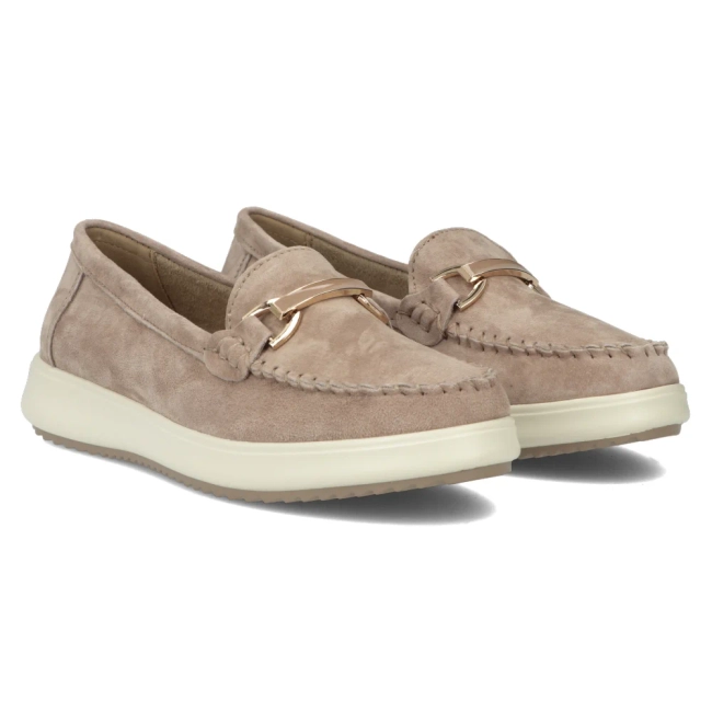 Taupe kožené mokasíny Filippo DP6135/25 TP