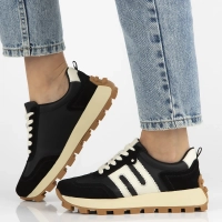 Černé kožené sneakersy Filippo DP6743/25 BK